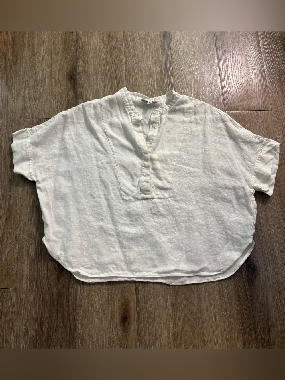 Banana Republic White Linen Henley Blouse